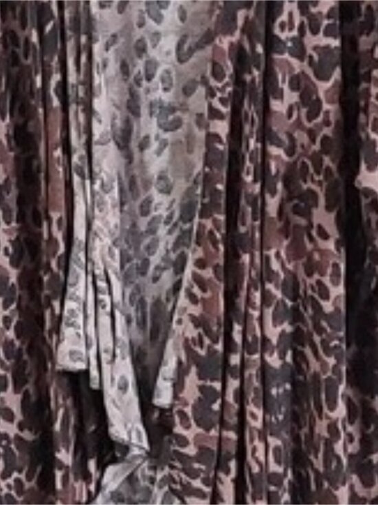 Dresses & Skirts - LuLaRoe Wrap Dress Animal Print Brown Pink Black Long 3/4 Sleeve V Neck L